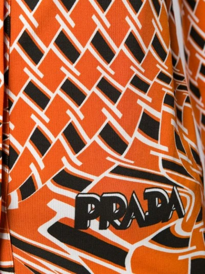 Shop Prada Geometric Patterned Shirt In Orange