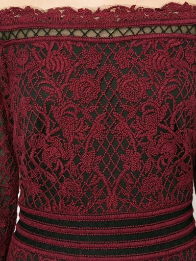 Shop Tadashi Shoji Off Shoulder Lace Dress In Red
