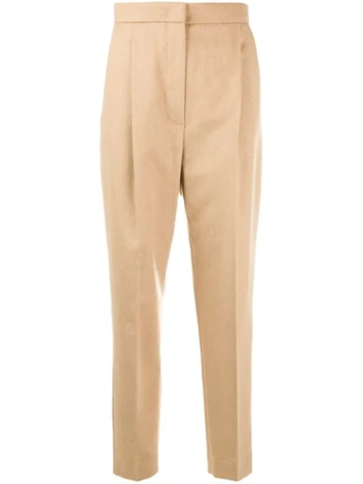 Shop Max Mara High-waisted Trousers - Neutrals