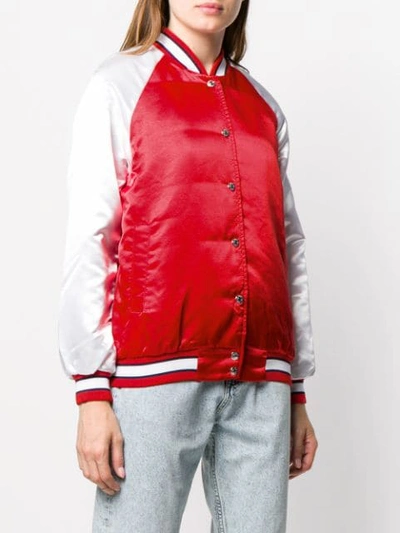 Shop Calvin Klein Jeans Est.1978 Calvin Klein Jeans Two-tone Bomber Jacket - Red