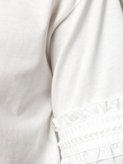 Shop See By Chloé Frill Sleeve T-shirt In White