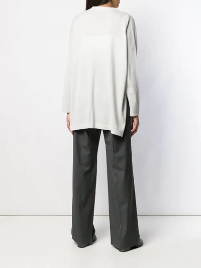 Shop Fabiana Filippi Concealed Front Cardigan In Grey