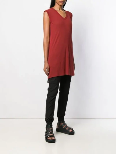 Shop Rick Owens Long Line Tank Top In Red