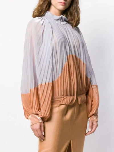 Shop Atu Body Couture Pleated Two-tone Jacket In Orange