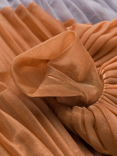Shop Atu Body Couture Pleated Two-tone Jacket In Orange