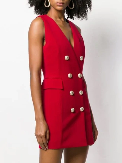 Shop Balmain Double Breasted Cocktail Dress - Red