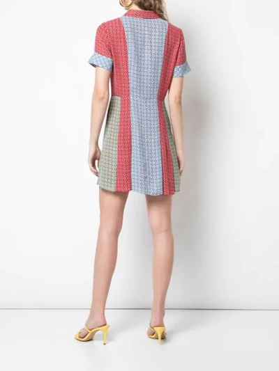 Shop Alice And Olivia Colour Block Shirt Dress In Red