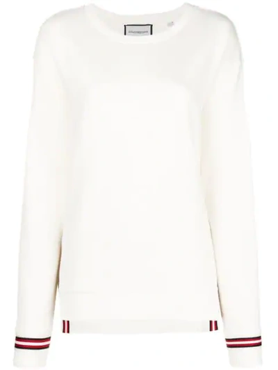 Shop Roqa Stripe Detail Sweater In White
