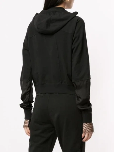 Shop Andrea Ya'aqov Cropped-sweatshirtjacke Mit Kapuze - Schwarz In Black