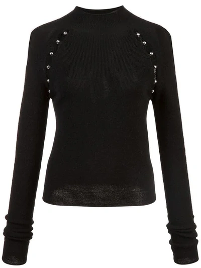 Shop Alice And Olivia Slit Detail Sweater In Black