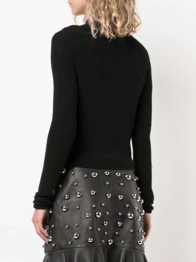Shop Alice And Olivia Slit Detail Sweater In Black