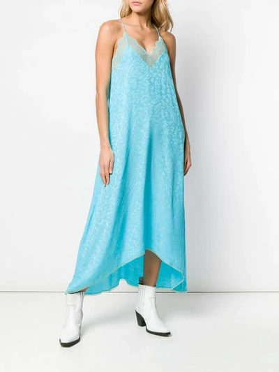 Shop Zadig & Voltaire Leo Jacquard Midi Dress In Blue