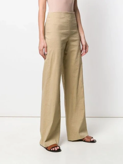 Shop Theory Wide Leg Trousers In Neutrals