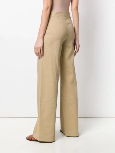 Shop Theory Wide Leg Trousers In Neutrals