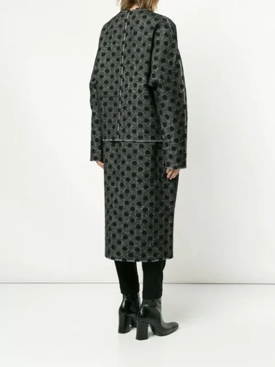 Shop Uma Wang Polka Dot Single Breasted Coat In Grey