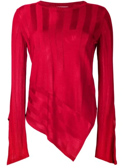 Shop Palmer Harding Asymmetric Hem Sweater In Red