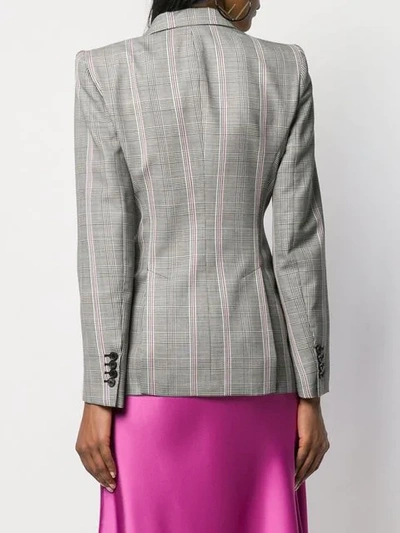 Shop Alexander Mcqueen Checked Blazer In Grey