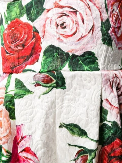 Shop Dolce & Gabbana Rose Print Jumpsuit In White