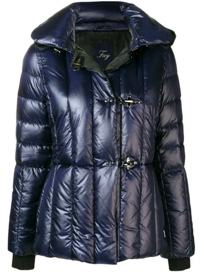Shop Fay Short Puffer Jacket - Blue