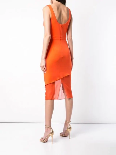 Shop Cushnie Draped Dress In Orange