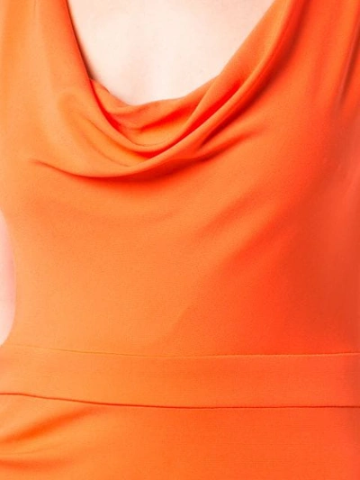 Shop Cushnie Draped Dress In Orange