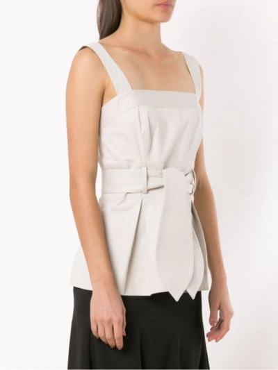 Shop Andrea Marques Belted Blouse - Neutrals