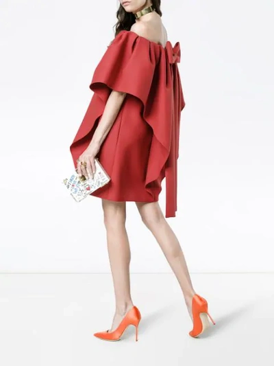 Shop Valentino Very  Wool Cady Dress In Red