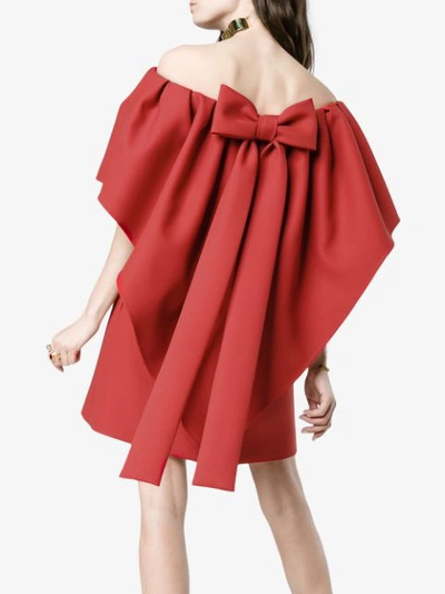 Shop Valentino Very  Wool Cady Dress In Red