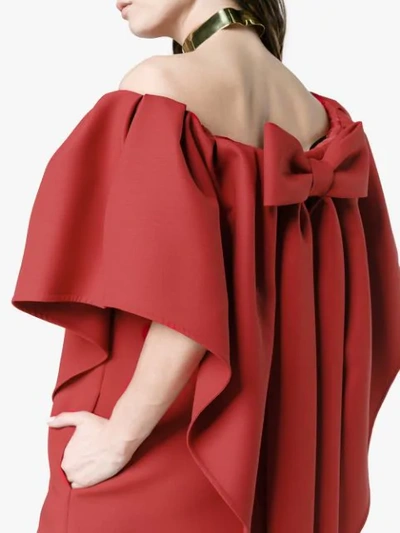 Shop Valentino Very  Wool Cady Dress In Red