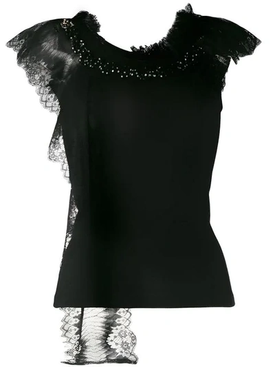 Shop Antonio Marras Lace Detail T-shirt In Black