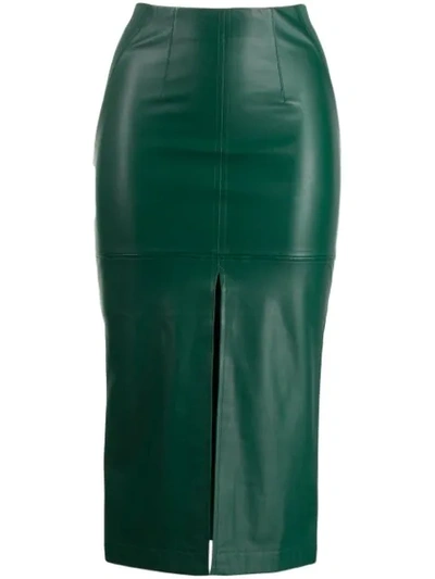 Shop Patrizia Pepe Front Slit Skirt - Green