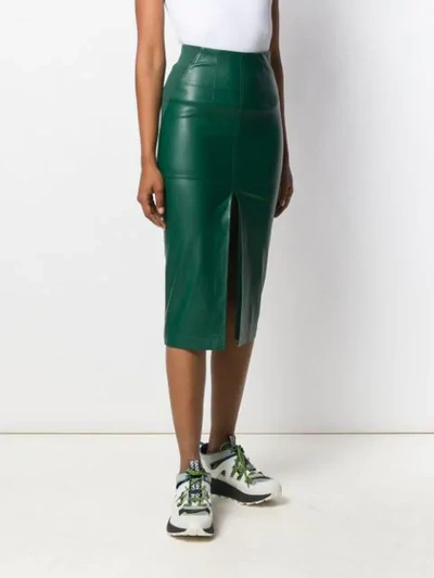 Shop Patrizia Pepe Front Slit Skirt - Green