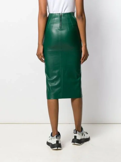 Shop Patrizia Pepe Front Slit Skirt - Green