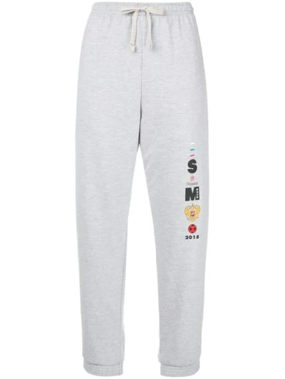 Shop Sandra Mansour Elasticated Waist Track Pants In Grey