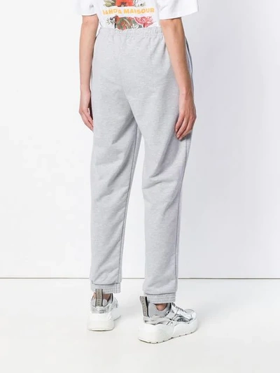 Shop Sandra Mansour Elasticated Waist Track Pants In Grey