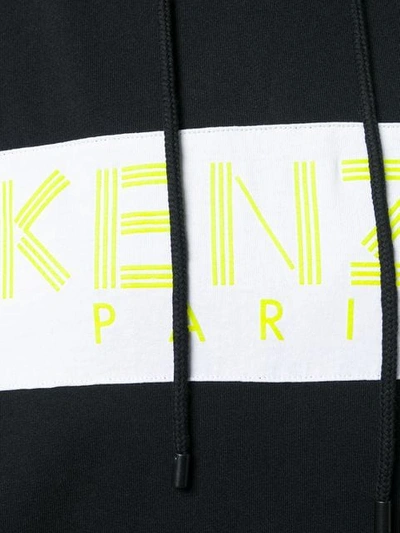 Shop Kenzo Logo Print Hoodie In Black