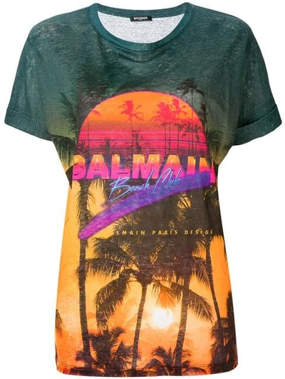 BALMAIN BALMAIN BEACH CLUB T恤 - 绿色