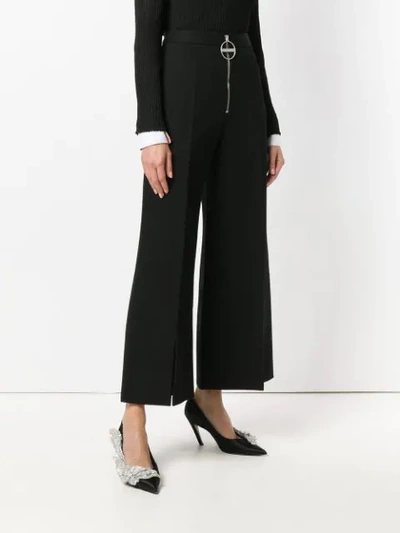 Shop Givenchy Slit Cuff Wide Leg Trousers - Black