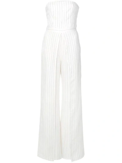 Shop Alexis Charlize Jumpsuit In White Pinstripe