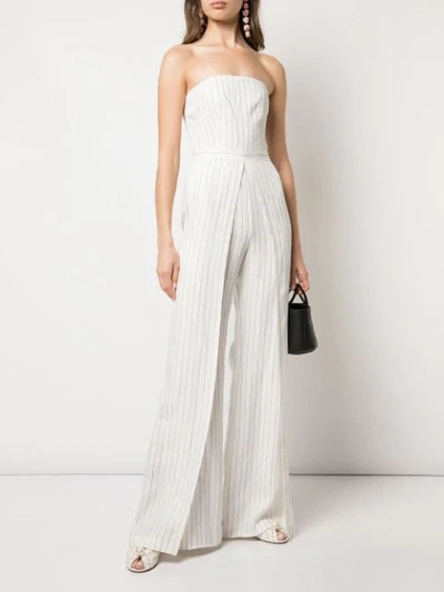 Shop Alexis Charlize Jumpsuit In White Pinstripe