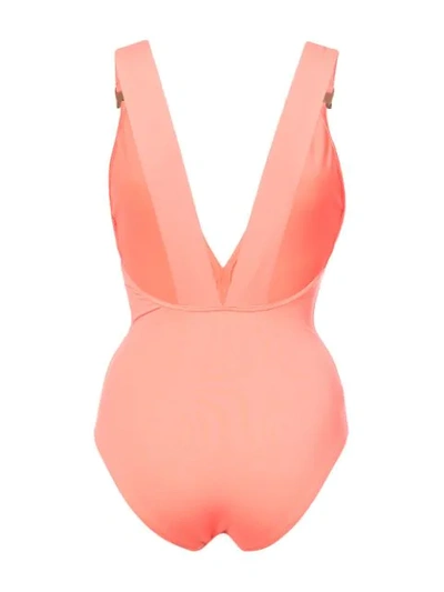 Shop Eres Edge Crew Plunging V-neck Swimsuit In Pink