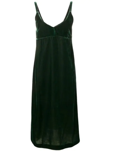 green velvet slip dress