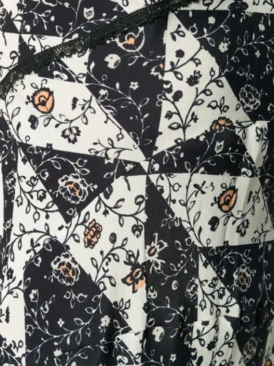 ALEXA CHUNG BIAS FLORAL TILE PRINT DRESS - 黑色