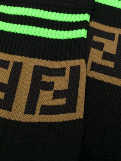 Shop Fendi Ff Logo Socks In F08pz Black