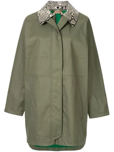 Shop N°21 Zipped Parka Coat In Green