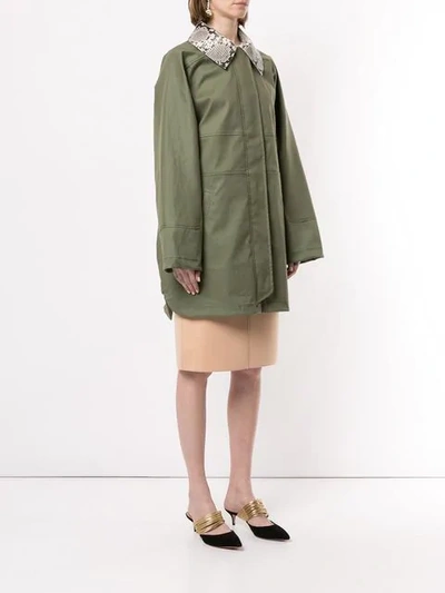 Shop N°21 Zipped Parka Coat In Green