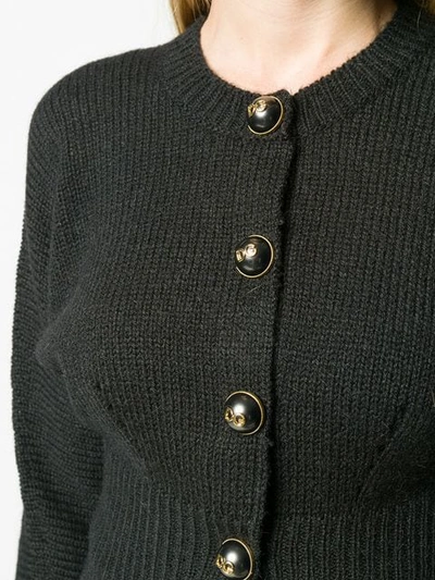 Shop Dolce & Gabbana Logo Button Cardigan In Black