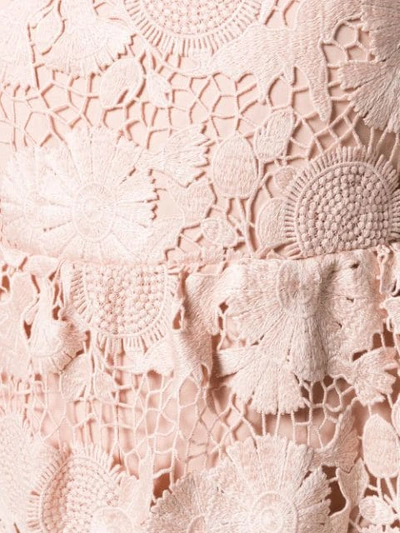 Shop Red Valentino Lace Playsuit In Neutrals