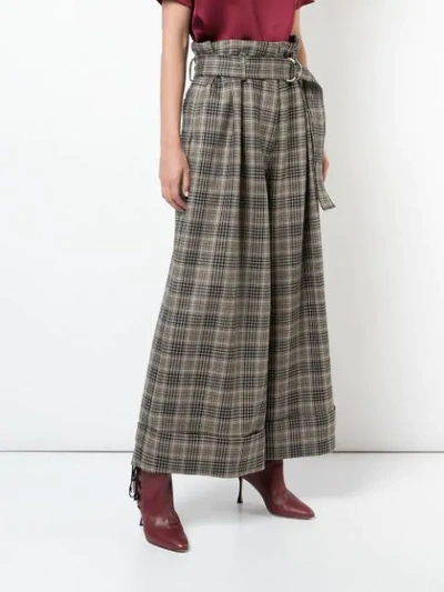 Shop Adam Lippes Plaid Wide In Brown