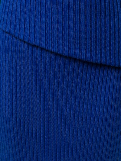 Shop Jacquemus Folded Knitted Skirt In Blue